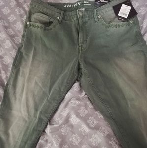 Ava & Viv Green skinny jeans